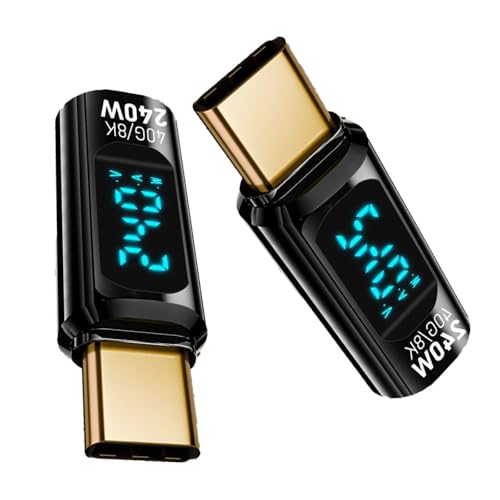 BRIIKPP USB4.0 Type C 変換アダプター LEDワット数表示【2個セット】240W 40Gbps高速データ転送