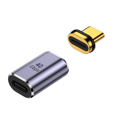 マグネット USB C ストレートヘッド 変換 アダプタ【40Gbps高速データ転送/100W PD急速充電/8K 60Hz HD映像信号伝送】