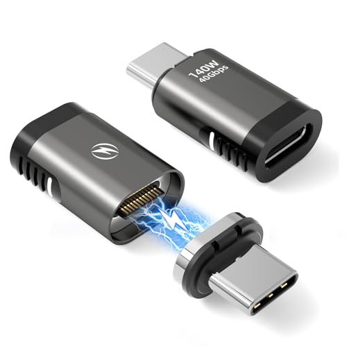 USB Cマグネット式アダプター(2個セット) USB C タイプC 変換アダプタ 24ピン マグネット USB 40Gbps データ転送/PD