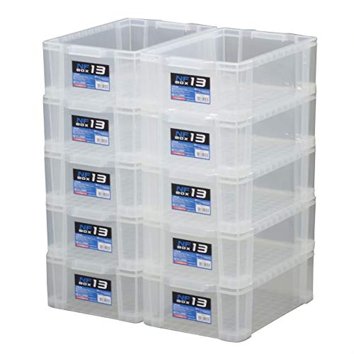 JEJアステージ 収納ボックス 日本製 NFボックス #13 クリア [奥行43.5×高さ14.5×幅29cm] 10個セット