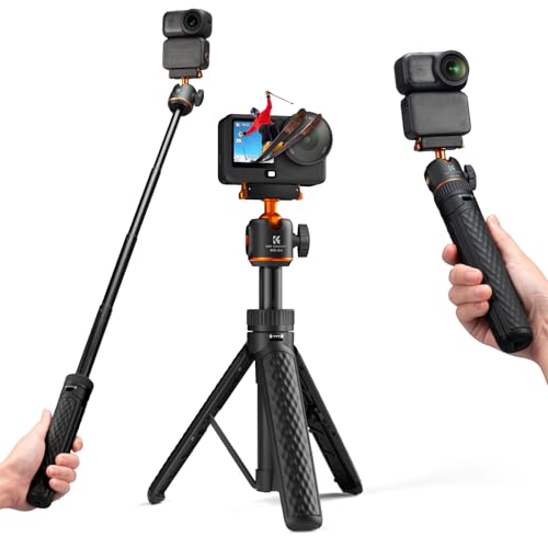 K&F CONCEPT Osmo Action 6/Osmo Nano対応 自撮り棒 三脚 じどり棒 一体設計 マグ...