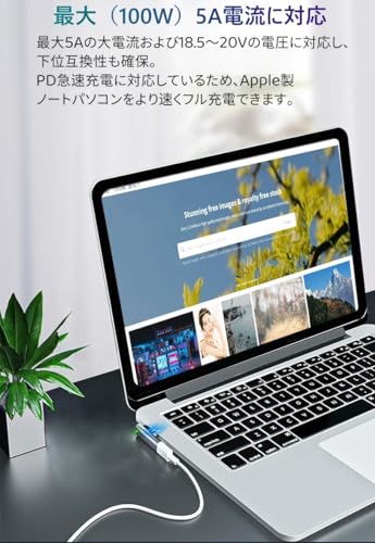 YFFSFDC USB-C to Magsafe2 変換アダプター 磁気充電 安全なPD 100W急速充電対応コ...