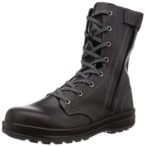 [シモン] 安全靴 長編上 JIS規格 耐滑 耐油 快適 軽量 スタンダード 紐 チャック SS33C付 黒 25.0 cm 3E