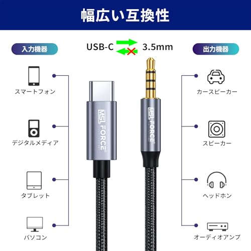 日本の中小企業 MSL FORCE Type-C 4極 TRRS CITA オーディオ ケーブル aux ジャック HIFI スマホケーブル D everydaydirect-10046108 エブリデイ・ダイレクト サンプル画像3