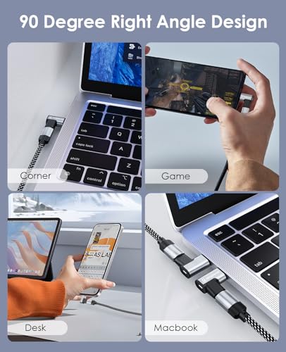 Magtame Type-C変換アダプタ マグネット式自動吸着 2個type-c端子 充電指示灯付き USB-C変換アダプタ 側L字型 240W 3
