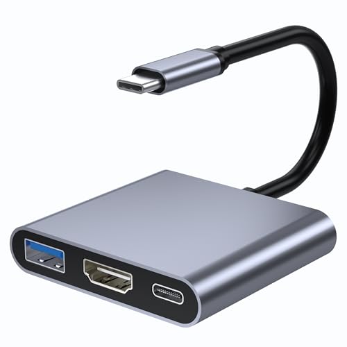 グレー/-/3 in 1 HDMI Type-C変換アダプタ・【3-in-1 USB-C to HDMIアダプター】この HDMI Type-C変換アダプターは、HDMI 4K@30Hz出力ポート、USB-C 100W PD充電ポート（充電機能のみ）、USB3.0ポートを備えています。 複数のデバイスが同時に接続された場合でも、安定した通信が可能になります。ホームシアター、オフィスのプレゼンテーション、教室での授業など、さまざまなシーンで最適です。高速充電、鮮明な映像、そして手軽な携帯性を、この小さなポケットサイズのデバイスで実現します。・【驚くべき4K Ultra HD画質】4K@30Hzのビデオ出力で高解像度のビジュアルを楽しめます。写真編集、動画視聴、マルチメディアプレゼンテーションなどに最適です。このタイプc 変換アダプターを使用して、ほとんどのHDTV、プロジェクター、モニター、その他のHDMIポートを備えたデバイスと互換性があり、クリアで鮮やかな映像と画像を提供します。(ご注意： 1.デバイスが 4K 解像度をサポートしている場合のみ、ビデオ出力は 4K になります