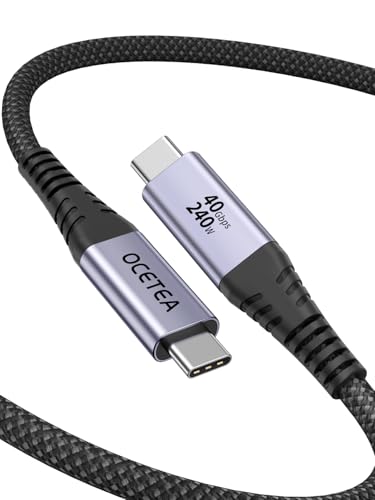 Ocetea USB4 ケーブル thunderbolt 4 ケーブル USB-IF認証 240W 超急速充電 USB C to USB C ケ