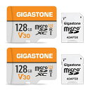 GIGASTONE マイクロSDカード 128GB 2個セット SDアダプタ付き U3 C10 95MB/S SDXC 4K Ultra HD(2)