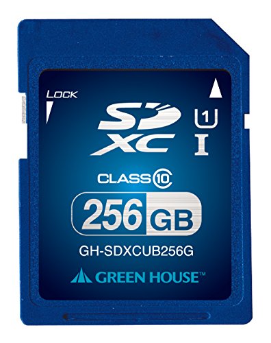グリーンハウス SDXCメモリーカード UHS-I クラス10 256GB GH-SDXCUB256G