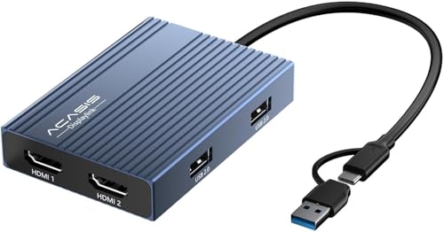 ACASIS USB C - デュアル HDMI DisplayLink アダプター、4K@60Hz、usb hdmi 変換アダプタ HDMI