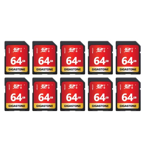 Gigastone 64GB SDカード 10枚セット UHS-I U1 Class 10 SDXC メモリーカード 高速 フルHD ビデオ デ Gigastone 64GB SDカード 10枚セット UHS-I U1 Class 10 SDXC メモリーカード 高速 フルHD ビデオ デ