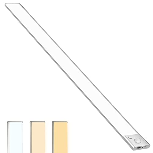 モダン3段階調色/60cm/LC40・Color:3段階調色Size:60cm・【高感度センサーライト・目に優しい】最も先進の最新版モーションセンサーを搭載し、暗い環境では最大120°、3メートル以内の動体検知することでライトが迅速に点灯し、約20秒後動体が検知されない場合は自動に消灯します。とても明るく、ちらつきのない照明を提供し、汎用性に優れていて、科学的とともに省エネ、長寿命、環境にも優しいセンサーライトです。・【無段階調光・3段階調色・超薄型設計・記憶機能】本LEDセンサーライトは、周囲に配慮した10％〜100％の無段階調光が可能です（点灯中に調光・調色ボタンを長押し）。また、調光・調色ボタンを押すごとに「昼光色/昼白色/電球色」の3段階で色温度を切り替えられます。超薄型設計のため、さまざまな場所にすっきり設置可能です。さらに記憶機能を搭載しており、再点灯時には前回の明るさと設定で点灯します。・【簡単操作でどなたでも使いやすい】 本体側面の電源ボタンを1回押すと常時点灯モードになります。非常時には懐中電灯としても使用可能です。発光面の調光・調色ボタンで色温度の