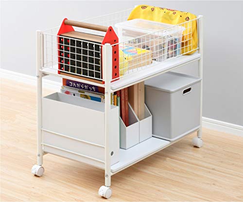 Rakuten - [山善] 押入れ (クローゼット) 収納ラック 幅37.5×奥行77×高さ64.5cm ストッパー付き キャスター 棚板着脱可能 組立品 ホワイ