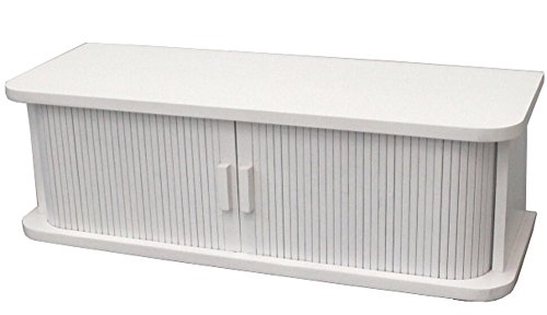 オスマック 収納庫 キッチン ダイニング カウンター上 整理 軽量 竹製 ジャバラ扉 60cm 完成品 ホワイ..