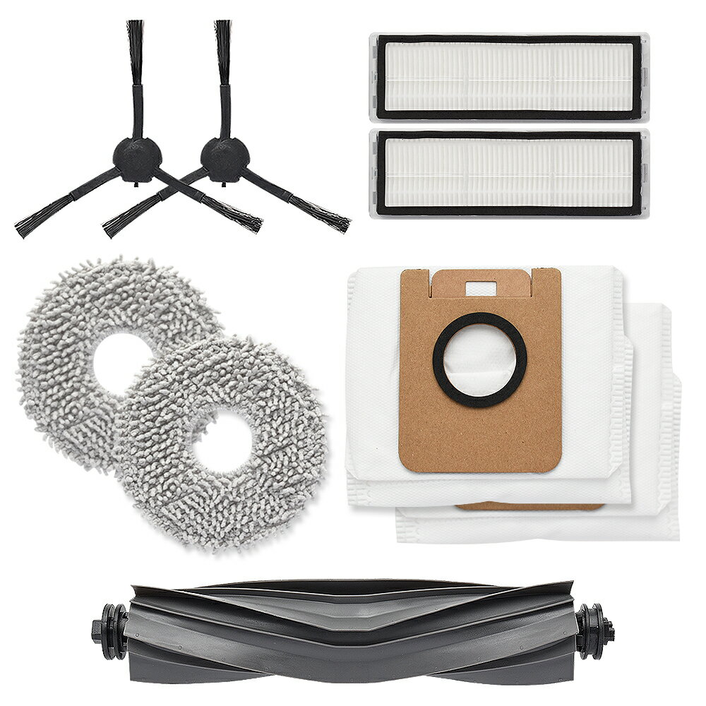 ドリーミー ロボット掃除機 L10用 サイドブラシ、メインブラシ、フィルター、モップパッド、紙パック 交換パーツ9点セット 互換品