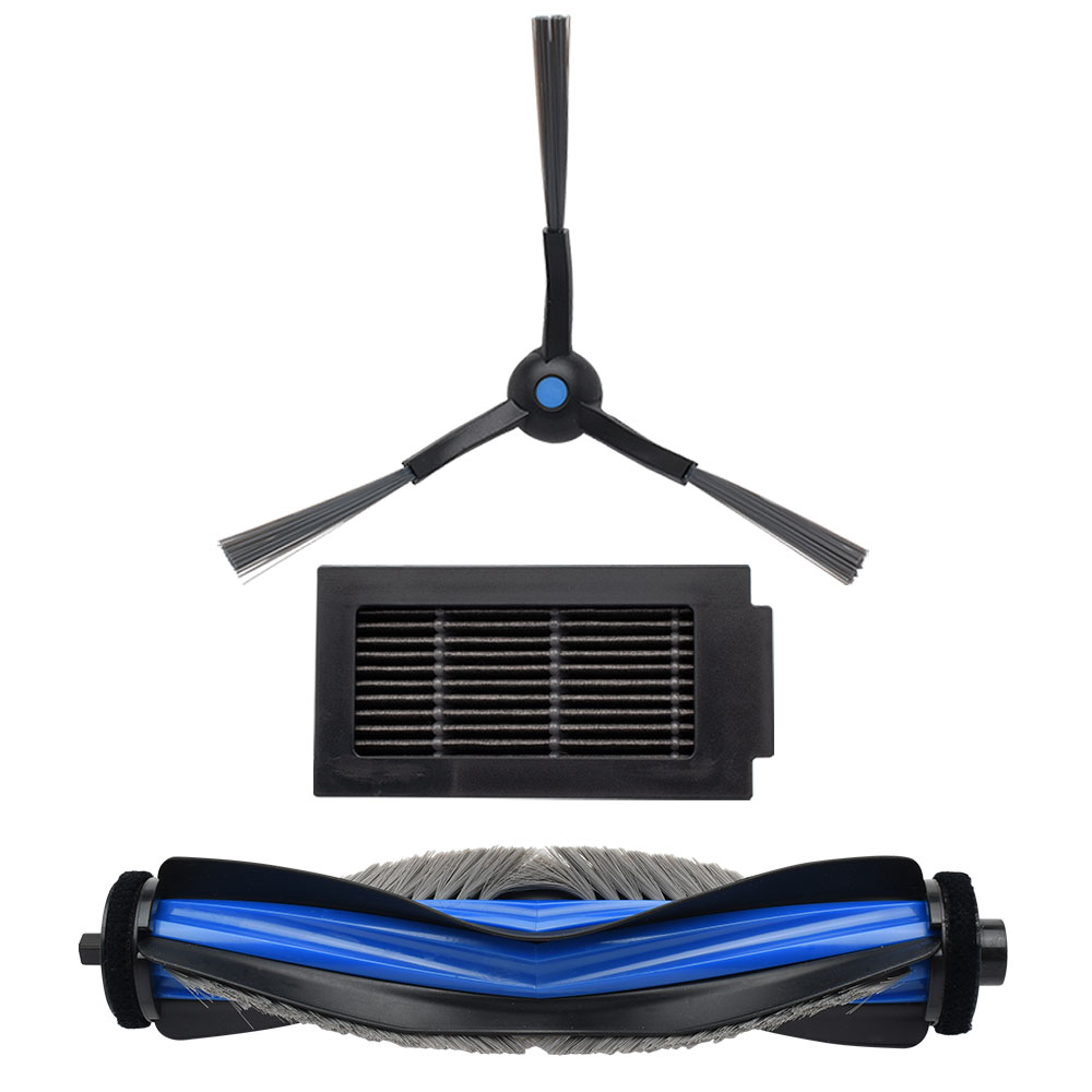 エコバックス T50 OMNI / T50 PRO OMNI 用 交換パーツ3点セット（サイドブラシ×1、抗菌フィルター×1、絡み防止メインブラシ×1） 互換品