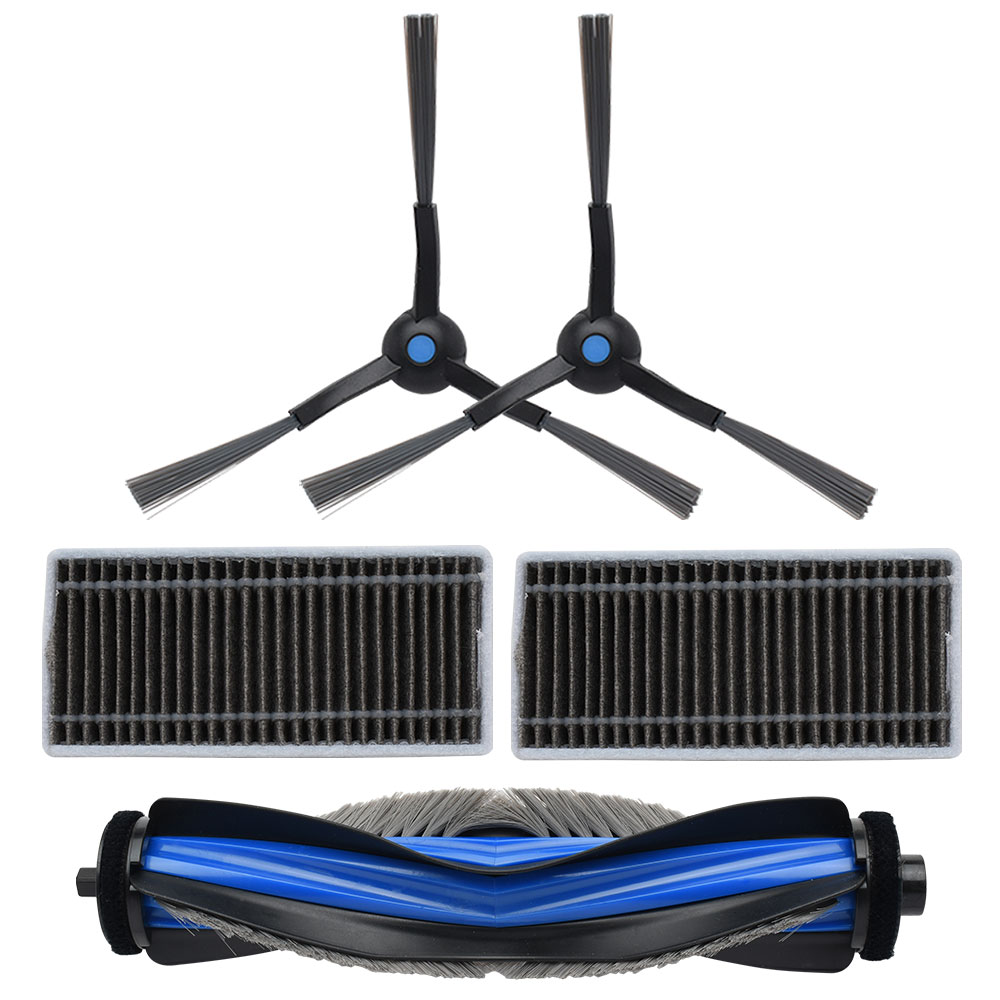エコバックス X8 PRO OMNI 用 交換パーツ5点セット（サイドブラシ×2、絡み防止メインブラシ×1、抗菌フィルター×2） 互換品
