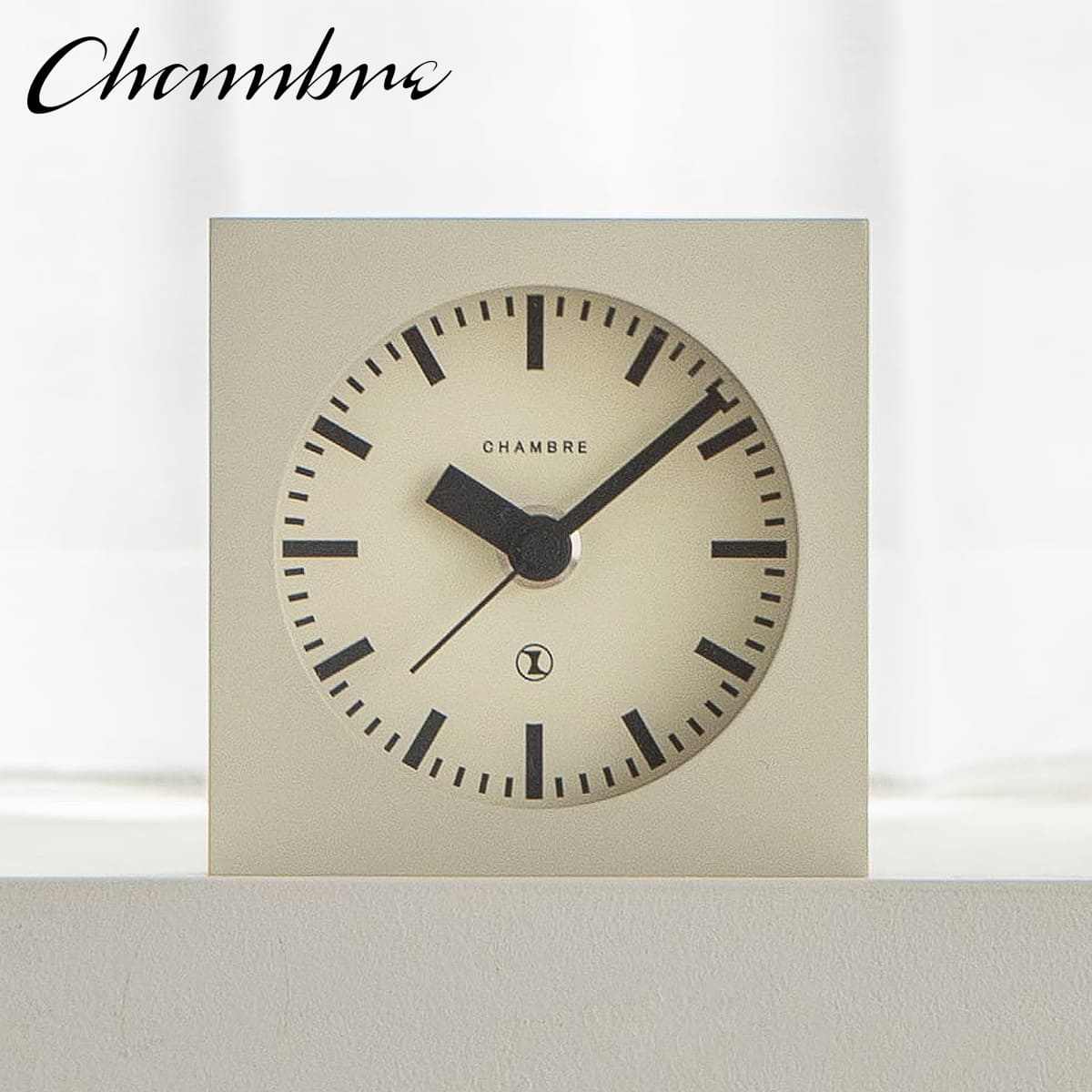Mikimoto International - BLOCK DESK CLOCK 【IVORY】 置き時計 / モダン / 静音 / おしゃれ / スクエア / つみき / レトロ / カラフル / アナログ / かわいい / 無垢材 / 木製 / ギフト / 日本製 / シャンブル【沖縄・離島 お届け不可】