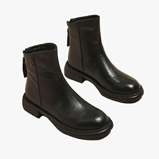 美脚ショートブーツ バックファスナーショートブーツ ブーツ レディース ヒールブーツ レディース サイドゴア 軽量 内側ファー ウッドヒール ショートブーツ レディース チャンキーヒール 柔らかい 秋冬ブーツのサムネイル