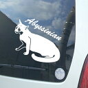 猫 雑貨 名入り アビシニアン リアル猫シルエットステッカー 30cm 猫ステッカー 車ステッカー 転写シールペット ペット【名入れ対象外】