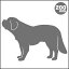 送料無料 車 シール ステッカー 耐水 ペット 犬 セントバーナード 横向き シルエットステッカー 20cm 名入れ対象外 ペット