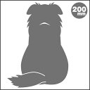 車 シール ステッカー 耐水 ペット 犬 シェルティ 後ろ向き シルエットステッカー 20cm ペット 車用 キズ隠し 傷隠し【名入れ対象外】