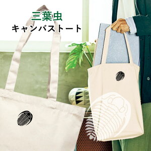 三葉虫 キャンバストート Mサイズ ワンポイント マイバッグ エコバッグ かばん 誕生日 プレゼント ギフトグッズ 布 かわいい おしゃれ アニマル 古代生物 化石 サンヨウチュウ さんようちゅう キッズ 子ども【名入れ対象外】