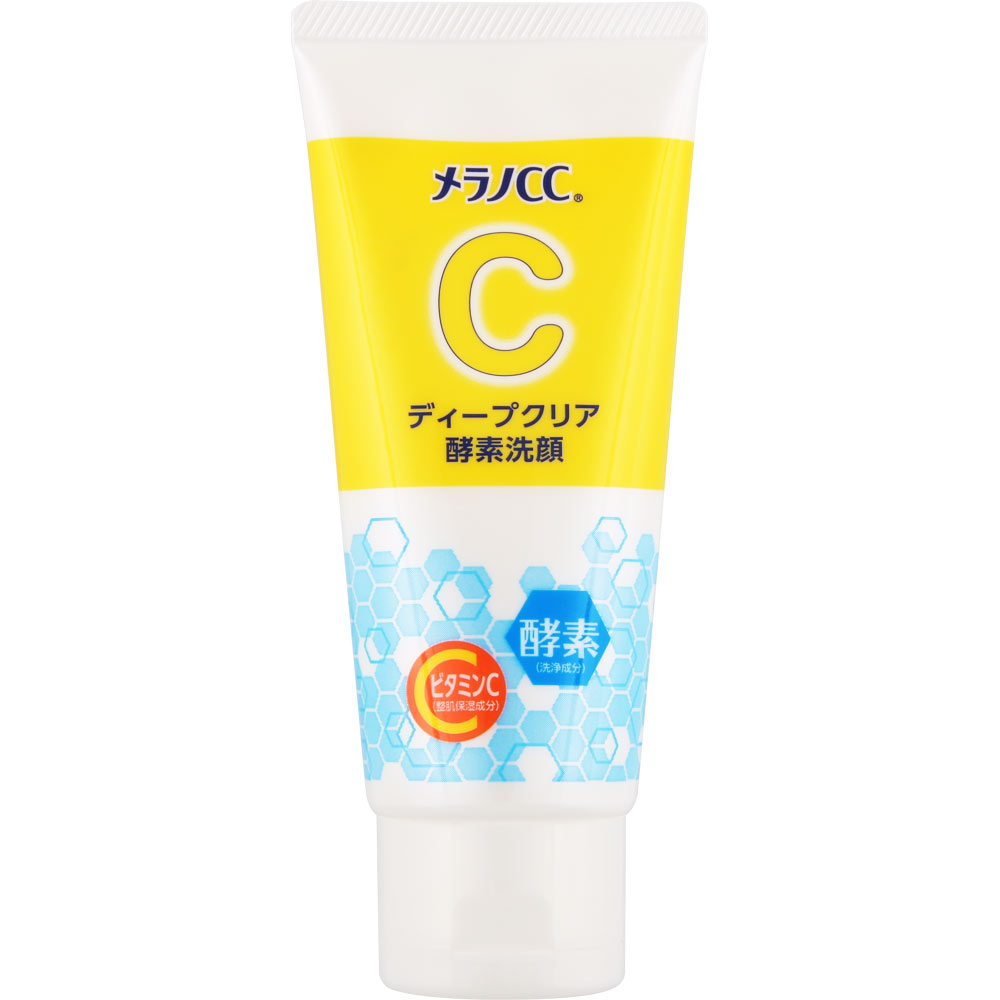 商品情報成分グリセリン、水、パルミチン酸、ミリスチン酸、水酸化K、BG、ジグリセリン、ラウリン酸、ステアリン酸、ラウリルグルコシド、アスコルビン酸、3－O－エチルアスコルビン酸、プロテアーゼ、PG、アルギン酸Na、ヒドロキシプロピルメチルセルロース、ポリクオタニウム－7、カオリン、酸化チタン、水酸化Al、ステアリン酸グリセリル（SE）、BHT、ピロ亜硫酸Na、香料使用方法清潔な手のひらに適量（約2-3cm）をとり、水又はぬるま湯で泡立ててからやさしく洗い、その後よく洗い流してください。使用上の注意●目に入らないようご注意ください。もし入った場合は、こすらずにすぐ洗い流してください。●目に異物感が残る場合は眼科医にご相談ください。●ご使用後は、キャップをきちんと閉めてください。●目に入った場合は、すぐに水かぬるま湯で洗い流してください。 ●乳幼児の手の届かないところに置いてください。 ●日のあたるところや高温のところに置かないでください。●浴室乾燥機を使用する場合は浴室内に置かないでください。※予告なく製品の外観・仕様が変更となる場合があり、掲載画像と異なる事がございます。※ 新品未使用品ですが店頭保管になりますので、一部商品のパッケージに若干の劣化、ダメージ、変色、値札シール貼り等がある場合がございます。商品本体には問題ございませんのでご安心ください。※ 店舗の在庫と共有していますので、品切れの場合もございます。ロート製薬 メラノCC ディープクリア 酵素洗顔 130g - 405052 [3242] 酵素×ビタミンC配合。毎日の洗顔で毛穴ケア 毎日の毛穴ケアにおすすめの酵素(プロテアーゼ：洗浄成分)×ビタミンC(アスコルビン酸：整肌保湿成分)配合の洗顔フォーム。ビタミンC配合の泡で、うるおいを守りながら洗顔。さらに、酵素配合で、汚れや古い角質を除去し、つるんと透明感のある肌に！また、クレイ（カオリン:洗浄成分）配合の吸着泡が、毛穴汚れを効果的にからめ取ります。“毛穴汚れが気になる”“酵素洗顔を毎日使いたい”という方におすすめ。柑橘系の香り。朝晩の洗顔にどうぞ。 3