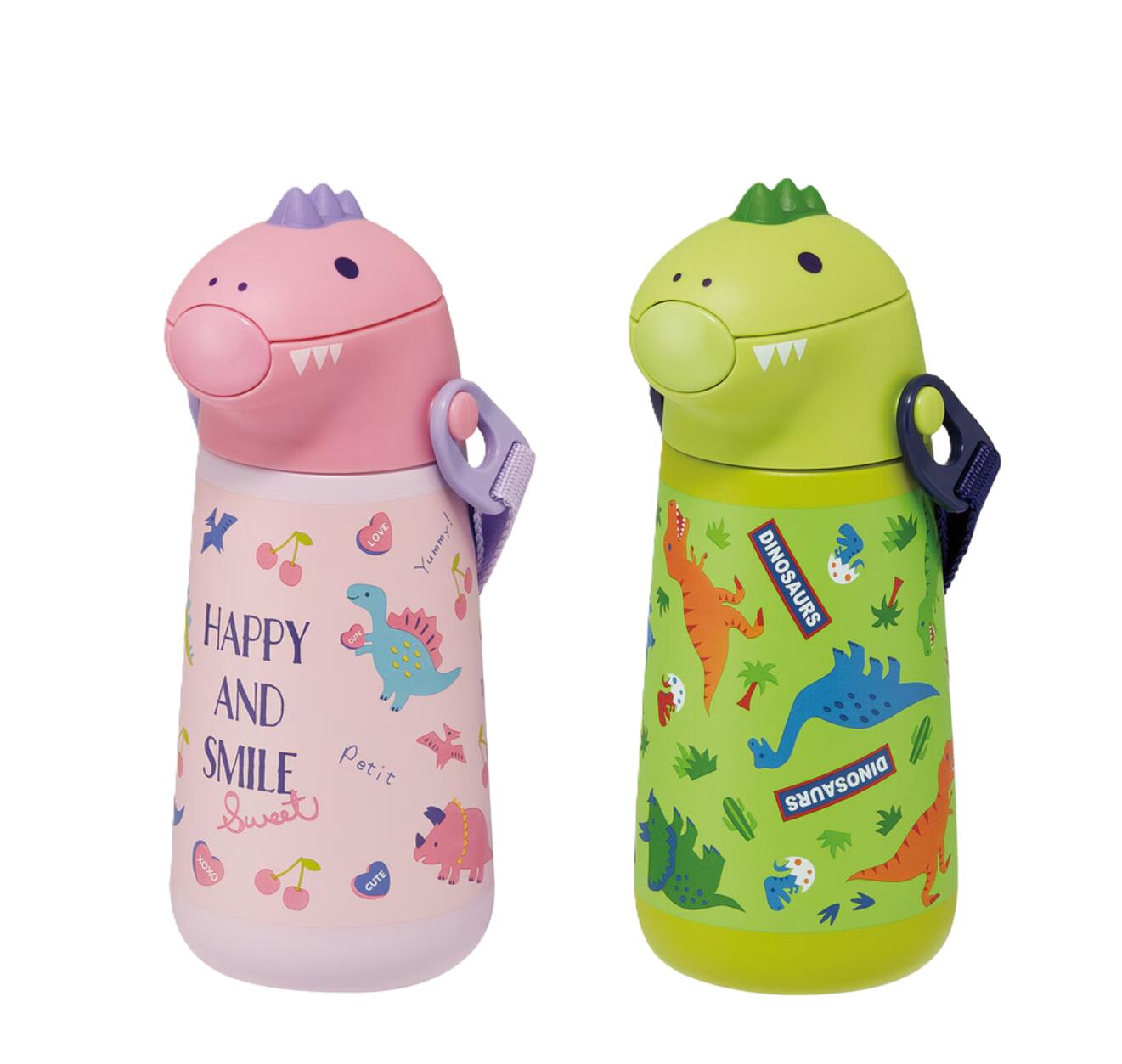スケーター ダイカット ストローステンレス ボトル 370ml 水筒 (8244) ストロー飲...