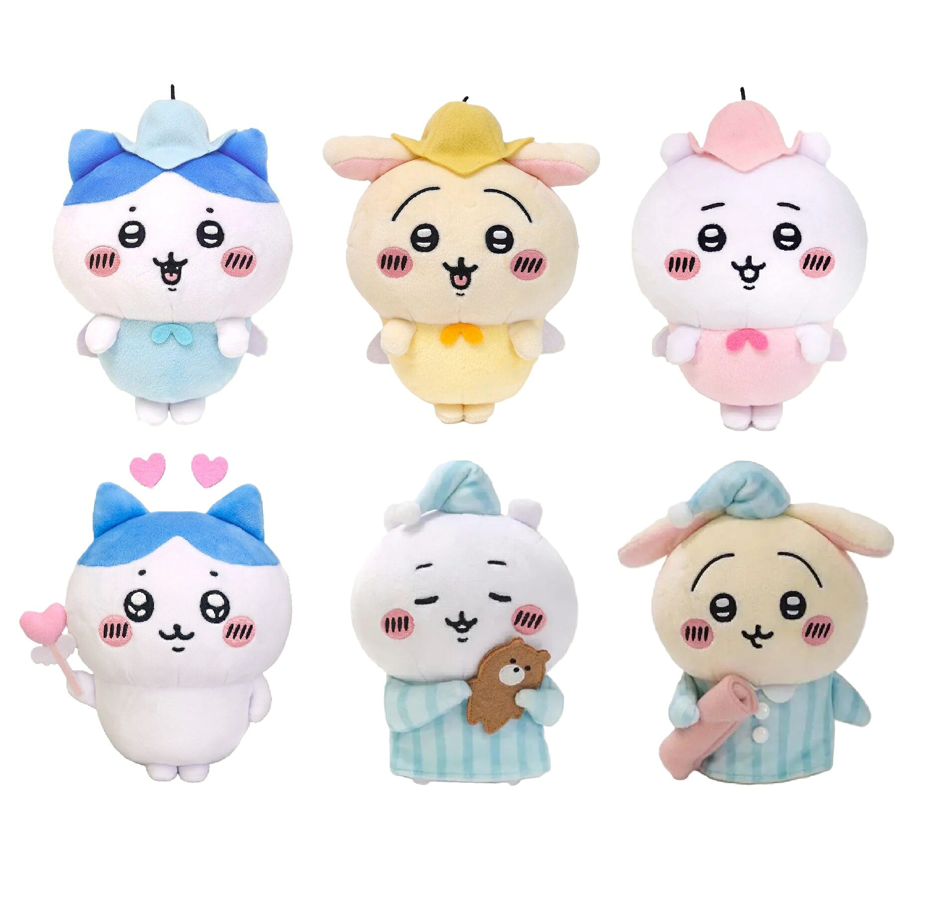 ナガノキャラクターズ ぽてたまぬいぐるみ ちいかわ ハチワレ うさぎ 妖精 ハート パジャマ