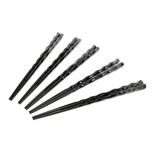 【送料無料】 訳あり展示品 伊原企販 備長炭入り お箸 清潔お箸五膳 抗菌 炭 日本製 5本セット（0362）［ゆうパケット］