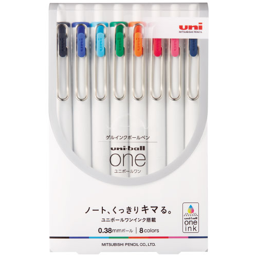 Rakuten - ★数量限定★三菱鉛筆 ユニボール ワン（uni－ballone）8色セット 0.38mm UMNS388C　ゆうパケット便