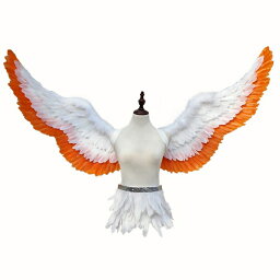 天使の羽 コスプレ 道具 200cm 翼 ホワイト+オレンジ 天使の翼 妖精 天使の羽 ファッションショー パーティーグッズ 撮影 コスチュームla156h2h2h2/代引不可