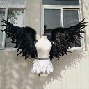 天使の羽 コスプレ 道具 羽 翼 wing ウイング ブラック 80cm 堕天使 妖精 悪魔 手作り ファッションショー パーティーグッズ 撮影 コスチューム ハロウィン クリスマス lg014h2h2h2/代引不可