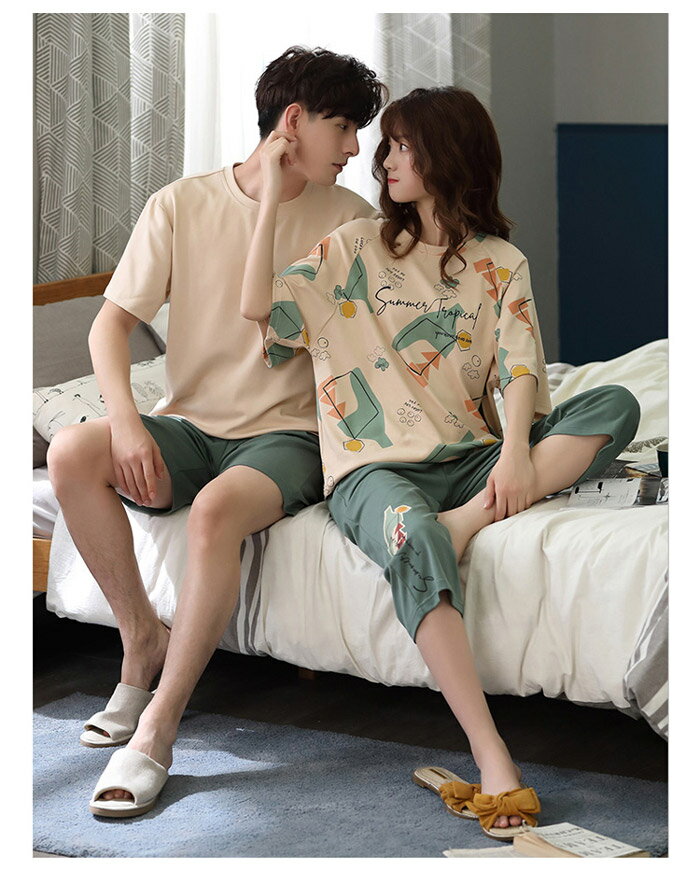 パジャマ 部屋着 半袖パジャマ 可愛い プレゼント 2点セット レディース メンズ 結婚祝い 男女ペア ペアパジャマ 春 夏 おしゃれ カジュアル 寝間着 上下セット お揃いパジャマ　ペアルック ルームウェア dh287c0c0m6
