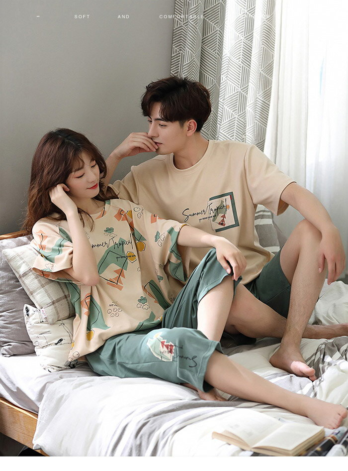 パジャマ 部屋着 半袖パジャマ 可愛い プレゼント 2点セット レディース メンズ 結婚祝い 男女ペア ペアパジャマ 春 夏 おしゃれ カジュアル 寝間着 上下セット お揃いパジャマ　ペアルック ルームウェア dh287c0c0m6