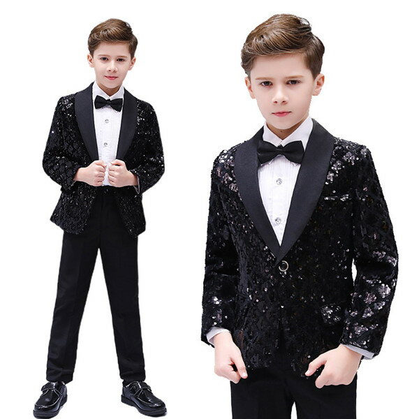 キッズ ジャケット（単品）ステージ 衣装 スパンコール 男の子 キッズ ダンス 王子様 貴族 コスプレ イベント 学園祭 ハロウィン カラオケ 大会 キラキラ 子供 ズボン追加可【120/130/140/150/160】dg393d3d3y7/代引不可