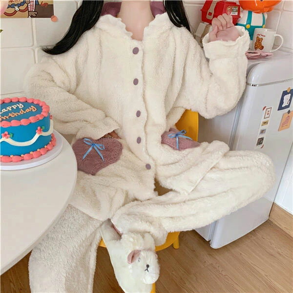 パジャマ レディース 冬 かわいい 長袖 ルー...の紹介画像2