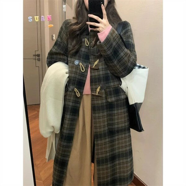 ELF SACK チェック柄 ダッフルコート Mサイズ