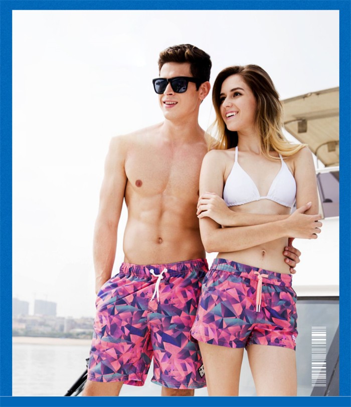 サーフパンツ カップル ペア 海パン 水着 メンズ レディース ビーチパンツ ピンク 総柄 ハーフパンツ 海 プール 温泉 スイムウエア 水陸両用 ショートパンツ ご夫婦 ペアルック 海水パンツ 海水浴 短パン リゾート 速乾 ビーチウエア 海外旅行 新婚旅行 1着 ds021d7d7m6