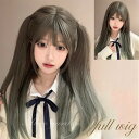 ウィッグ レディース フルウィッグ ロング ストレート ぱっつん前髪 前髪あり グラデーション 可愛い かわいい 大人用 コスプレ ロリータ ゴスロリ コスチュ...