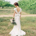 ウエディングドレス ワンピース 白 結婚式 二次会 披露宴 前撮り 後撮り エンパイアライン スレンダー バックリボン ロング ビーチフォト 二次会ドレス 花嫁...