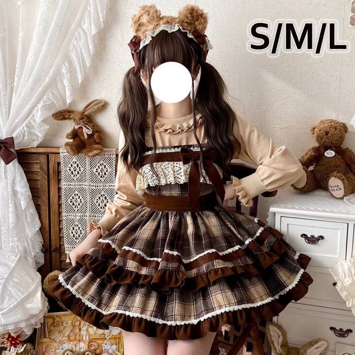 ジャンパースカート レディース スカート ジャンスカ ロリータ ゴスロリ クラロリ サスペンダースカート コスチューム 衣装 かわいい チェック柄 フリル 仮装...