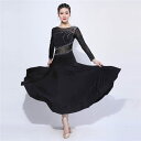 ダンスウエア チャチャ 社交ダンス 練習着 ワンピース キャバドレス イベント衣装 競技用大きい裾 レディースダンス衣装 ステージ衣装 ラテンダンス ワルツ d...