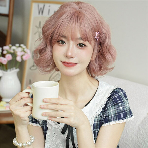 フルウィッグ かつら 女性 前髪あり 原宿 可愛い キュート ウイッグ wig コスプレ 耐熱ウィッグ 小顔効果抜群 コスチューム ロリータ 文化祭 学園祭 イベント ハロウィン レトロ風 変装 仮装 女装
