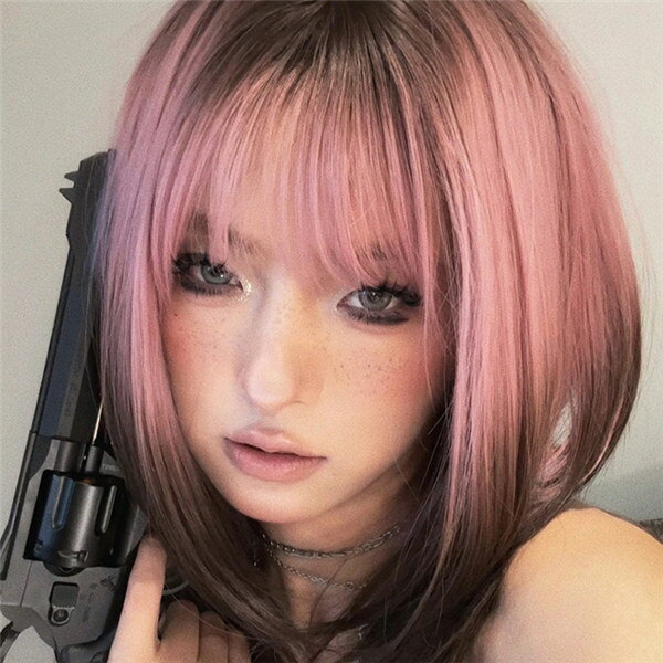 フルウィッグ かつら ふんわり前髪 ぱっつん前髪 ロリータ lolita ショート ボブウィッグ 前髪あり 自然 可愛い キュート 耐熱ウィッグ 小顔効果抜群 コスチューム 文化祭 学園祭 イベント 韓国風 変装