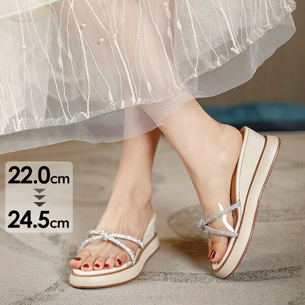 厚底ミュール ウェッジヒール キラキラ 透明 可愛い 厚底 ミュール ヒール6cm レディース サンダル ベージュ ウェッジヒールサンダル かかとなし 普段履き サマー 夏 カジュアル かわいい ゴージャス リゾート 海 プール 旅行 コンフォートサンダル シューズ di251g5g5t2