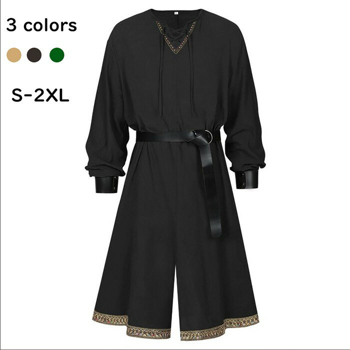 ハロウィン バイキング海賊 コスチューム ハロウィン衣装 仮装 かわいい おしゃれ ハロウィンコスプレ ブラック グリーン ブラウス mj014j5j5m6