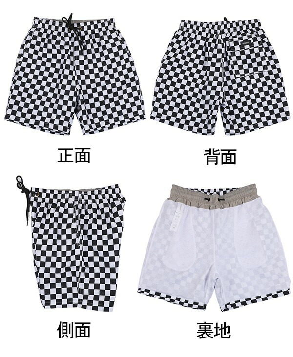 水着 メンズ サーフパンツ 速乾 チェック柄 ショートパンツ ショーパン 短パン 水陸両用 ビーチパンツ 大きいサイズ 海パン スイムパンツ リゾート 海 プール 行楽 レジャー 旅行 サーフィン S M L LL 3L 4L eh034jcjct2
