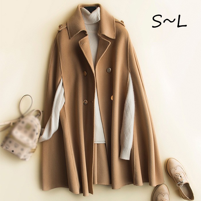 ケープ コート 春 マント ロングコート アウター キャメル ケープコート マントコート スプリングコート ゆったり レディース 無地 韓国風 秋 冬 防寒 体型カバー おしゃれ 上品 可愛い フェミニン 暖かい あったか 通勤 通学 de005lclcf6